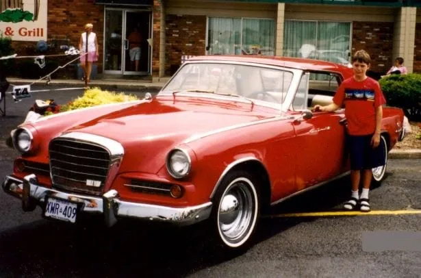 The Revell Family’s 1963 GT Hawk - Gerry’s Grandson - Kyle standing beside his favourite Studebaker