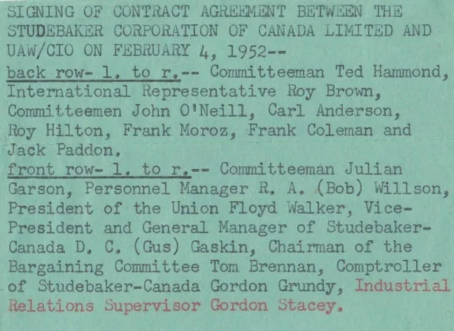 Studebaker of Canada board members