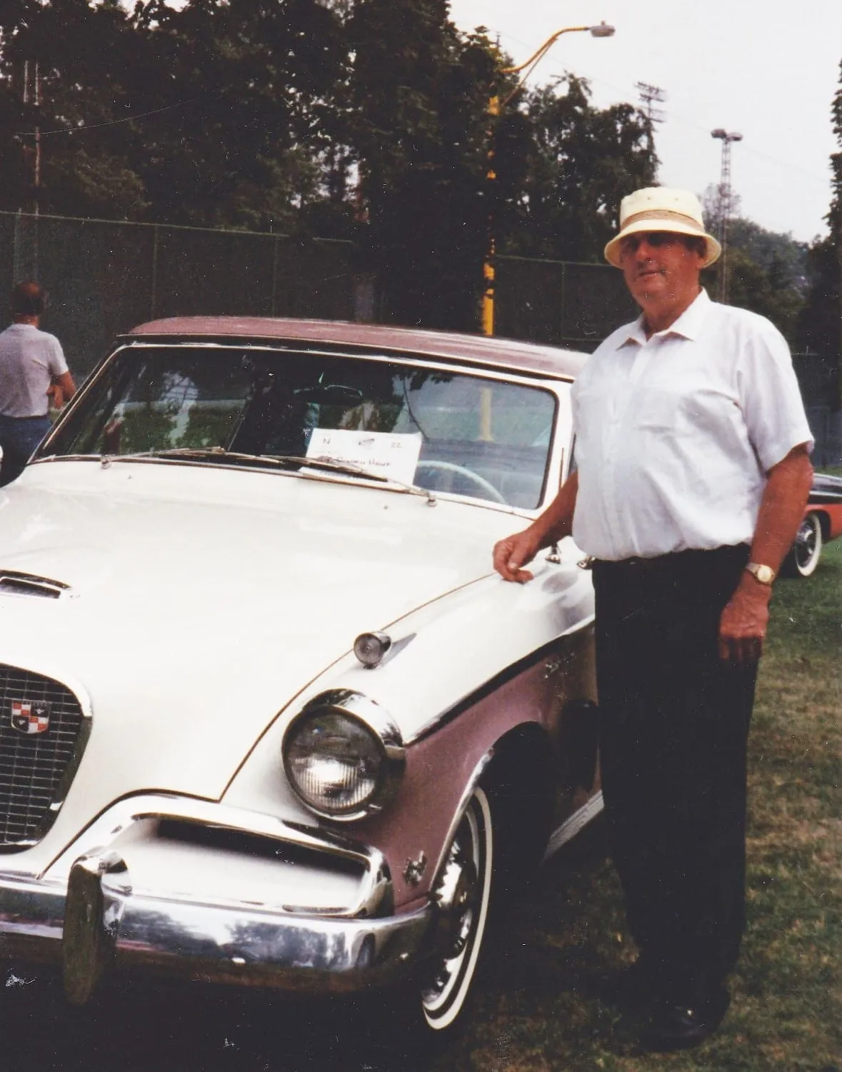 Gerry Revell beside his 1956 Studebaker Golden Hawk