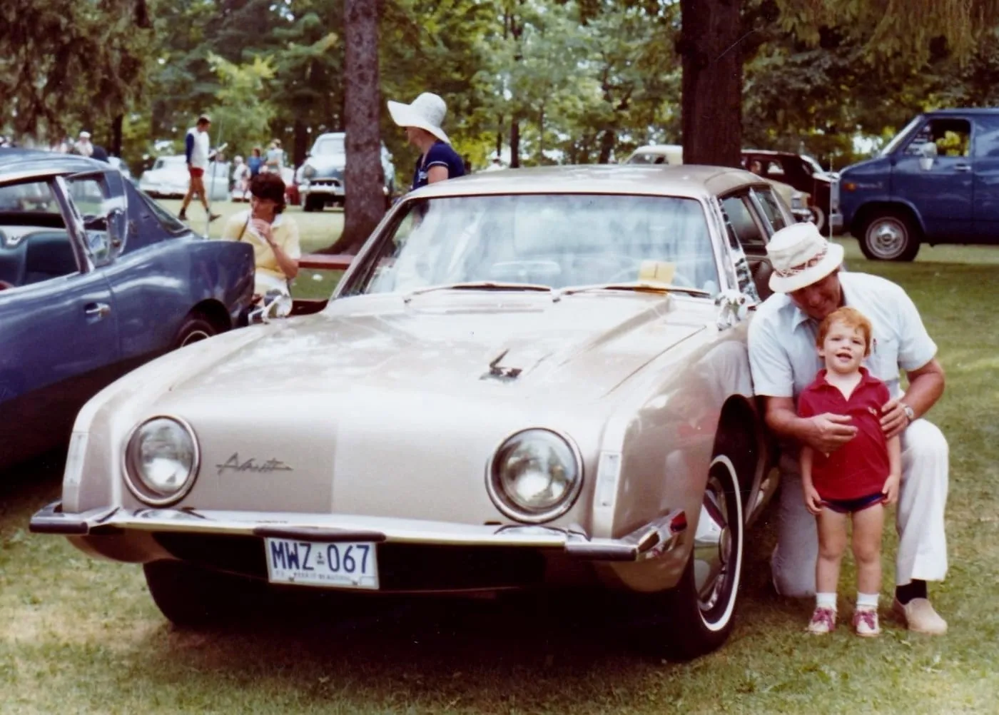 Gerry with his grandson Brian in 1981 beside his 1963 Avanti