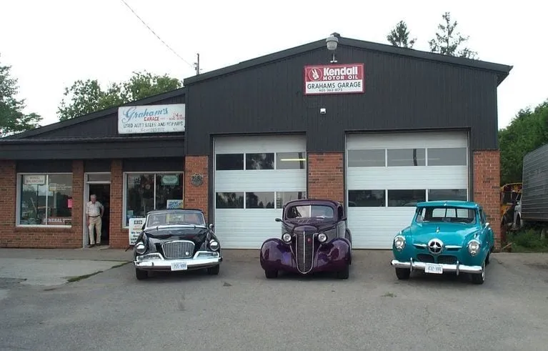 Graham’s Garage in Haydon, Ontario - Many Studebakers were maintained behind these garage doors
