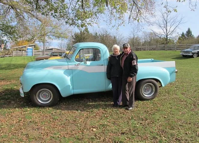 Harley & Sheila next to their 1949 2R5 during a Ontario Chapter Tour