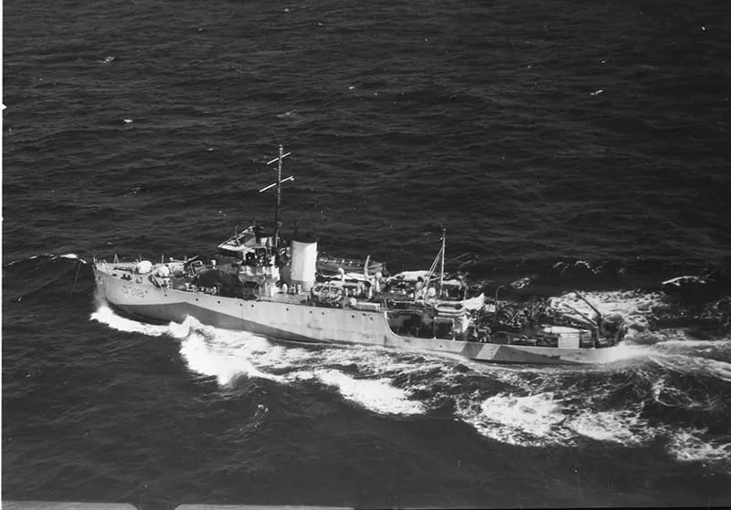 HMCS Westmount, a Minesweeper which escorted Merchant Ships