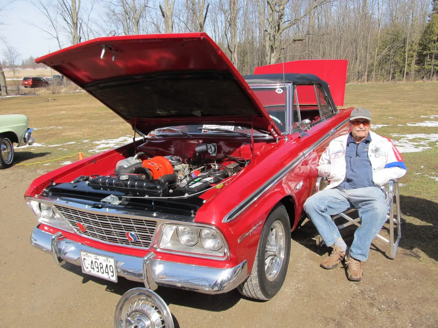 Ray Martin at the 2018 Badenoch Swap Meet with his 1964 Daytona Convertible R2