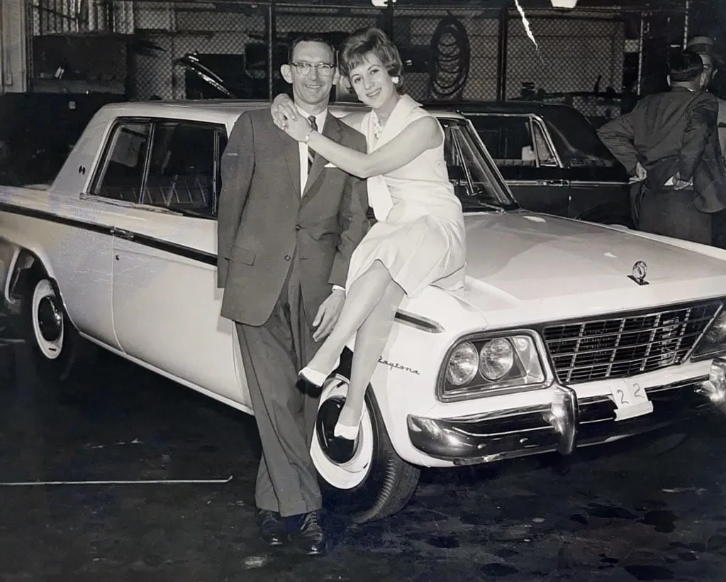 Wally and a Professional Model at a Studebaker Driveaway